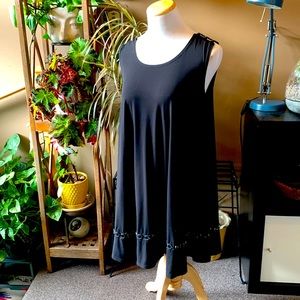 Beautiful black dress with silver ring accents